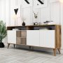 HANAH HOME Komoda Milan Walnut White 1 - slika 3