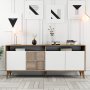 HANAH HOME Komoda Milan Walnut White 1 - slika 2