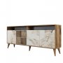 HANAH HOME Komoda Milan Walnut White Marble 1 - slika 1