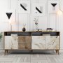 HANAH HOME Komoda Milan Walnut White Marble 1 - slika 2