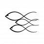 WALLXPERT Zidna dekoracija Fish Black - slika 1