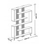 HANAH HOME Polica za knjige Rain White - slika 4