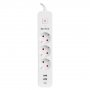 S-LINK Produžni kabal SPG03TC 3 utičnice 2XUSB 1X TIP-C beli 1.5M S-LINK, 37303 (18925) - slika 1