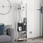 HANAH HOME Polica za knjige Abis Narrow White Anthracite - slika 2