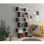 HANAH HOME Polica za knjige Bates White Dark Grey - slika 3