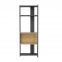 HANAH HOME Polica za knjige Abis Wide Anthracite Oak - slika 1