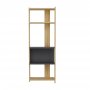 HANAH HOME Polica za knjige Abis Wide Oak Anthracite - slika 1