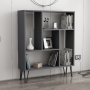HANAH HOME Polica za knjige Arven Anthracite White - slika 3