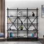 HANAH HOME Polica za knjige Elston 1800 4 Black Anthracite - slika 2