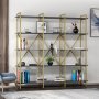 HANAH HOME Polica za knjige Elston 1800 4 Gold Anthracite - slika 3