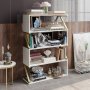 HANAH HOME Polica za knjige Termas White Gold - slika 2