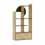 HANAH HOME Polica za knjige Half Anthracite Oak - slika 1