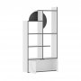 HANAH HOME Polica za knjige Half White Anthracite - slika 3