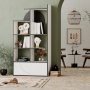 HANAH HOME Polica za knjige Half White Anthracite - slika 2