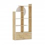 HANAH HOME Polica za knjige Half White Oak - slika 1