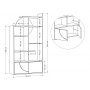 HANAH HOME Polica za knjige Half White Oak - slika 4