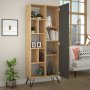 HANAH HOME Polica za knjige Jedda Bookcase Oak Anthracite - slika 3