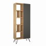 HANAH HOME Polica za knjige Jedda Bookcase Oak Anthracite - slika 1