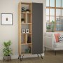 HANAH HOME Polica za knjige Jedda Bookcase Oak Anthracite - slika 2