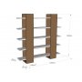 HANAH HOME Polica za knjige Pool White Walnut - slika 3