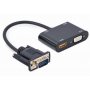 GEMBIRD A-VGA-HDMI-02 VGA to HDMI + VGA adapter cable, 0.15 m, black - slika 1