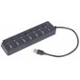 GEMBIRD UHB-U3P1U2P6P-01 7-port USB hub (1xUSB 3.1 + 6xUSB 2.0) with switches - slika 1