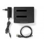 NEDIS HDDUDB3210BK USB 3.2 DUPLI docking station za 2.5/3.5 SATA hard diskove, Kloniranje max 8TB - slika 3