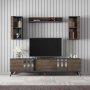 HANAH HOME TV polica Chrome Anthracite Walnut (618BLY1108) - slika 4