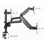 GEMBIRD MA-DA3-01 Podesivi stoni drzac za monitor sa tri ruke, tilt, 17-27 max.7kg - slika 2
