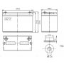 NPP NPG12V-100Ah, gel battery, C20=100AH, T16, 330x171x214x220, 27,3KG, Light grey - slika 3