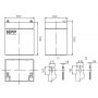 NPP NP12V-4.5Ah, AGM Battery, C20=4.5AH, T1, 90x70x101x107, 1,5KG - slika 2