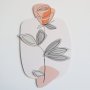 WALLXPERT Zidna dekoracija Line Art Floral Metal Wall Art APT701 - slika 1