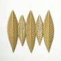 WALLXPERT Zidna dekoracija 3D Gold Leaves Metal Wall Art APT618 - slika 1