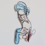 WALLXPERT Zidna dekoracija Line Art Woman Silhouette Metal Wall Art APT700 - slika 1