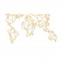 WALLXPERT Zidna dekoracija World Map Metal Decor10 Gold - slika 1