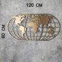 WALLXPERT Zidna dekoracija World Map Globe Gold - slika 3