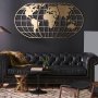 WALLXPERT Zidna dekoracija World Map Globe Gold - slika 5
