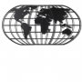 WALLXPERT Zidna dekoracija World Map Globe Black - slika 1