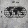 WALLXPERT Zidna dekoracija World Map Globe Black - slika 3