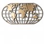 WALLXPERT Zidna dekoracija World Map Globe Led Gold - slika 1