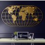 WALLXPERT Zidna dekoracija World Map Globe Led Gold - slika 4
