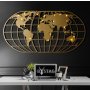 WALLXPERT Zidna dekoracija World Map Globe Led Gold - slika 2