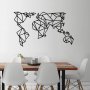 WALLXPERT Zidna dekoracija World Map Metal Decor 4 Black - slika 2