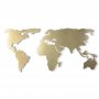 WALLXPERT Zidna dekoracija World Map Silhouette XL Gold - slika 1