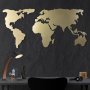 WALLXPERT Zidna dekoracija World Map Silhouette XL Gold - slika 2