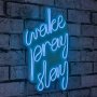 WALLXPERT Dekorativna rasveta Wake Pray Slay Blue - slika 2