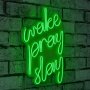 WALLXPERT Dekorativna rasveta Wake Pray Slay Green - slika 2