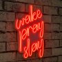 WALLXPERT Dekorativna rasveta Wake Pray Slay Red - slika 2
