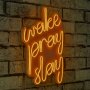 WALLXPERT Dekorativna rasveta Wake Pray Slay Yellow - slika 2
