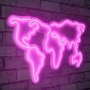 WALLXPERT Dekorativna rasveta World Map Pink - slika 2
